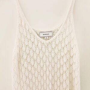 Rihoas White Knit Crochet Top
